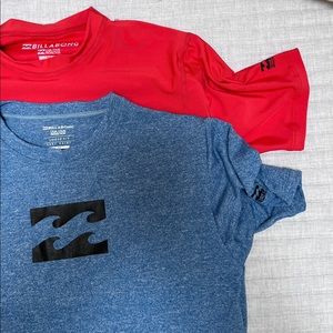 Two Billabong rash guard shirts